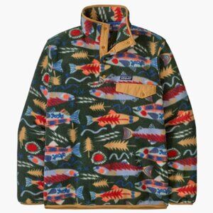 NWT PATAGONIA SYNCHILLA SNAP SALMON ENERGY OLD GROWTH GREEN MENS LARGE PULLOVER